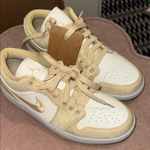 Nike Air Jordan Low Sneakers in White and Yellow